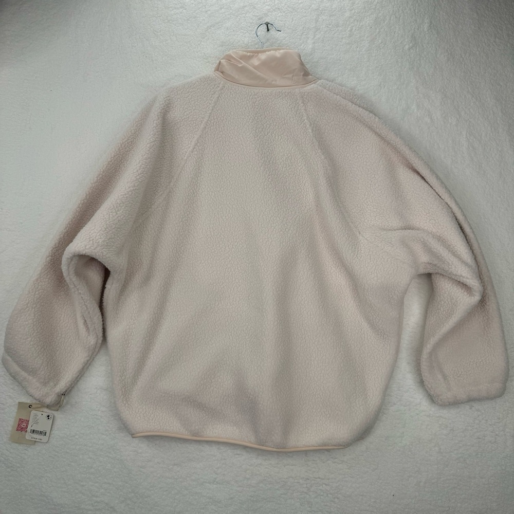 Free People X Hatch Hit the Slopes Maternity Jacket Cream Fleece Chest Pocket S - Picture 3 of 14